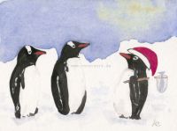 Pingüins con pescado
